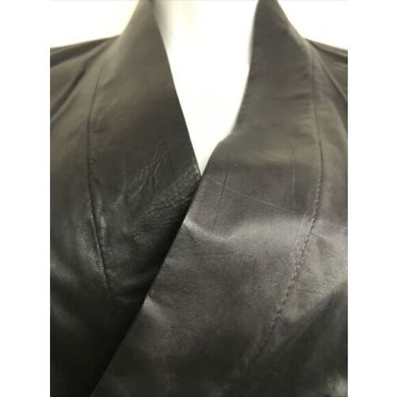 Rick Owens Kangaroo leather jacket Women 8 BLACK Double Button Pockets Lined - Picture 5 of 15